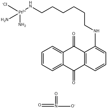 1-(6-aminohexylamino)anthracene-9,10-dione, azane, platinum(+2) cation , chloride, nitrate Struktur