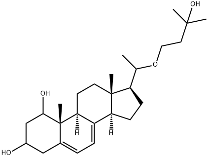 20-(3-hydroxy-3-methylbutyloxy)pregna-5,7-diene-1,3-diol Struktur
