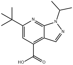 6-(tert-Butyl)-1-isopropyl-1H-pyrazolo[3,4-b]pyridine-4-carboxylic acid Struktur