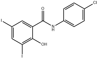 N-[4-Chlorophenyl]-2-hydroxy-3,5-diiodobenzamide Struktur