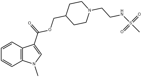 GR 113808;1-METHYL-1H-INDOLE-3-CARBOXYLIC ACID, [1-[2-[(METHYLSULFONYL)AMINO]ETHYL]-4-PIPERIDINYL]METHYL ESTER;1-[2-(METHYLSULFONYL)-AMINO]ETHYL-4-PIPERIDINYLMETHYL 1-METHYL-1H-INDOLE-3-CARBOXYLATE;GR 113808 結(jié)構(gòu)式
