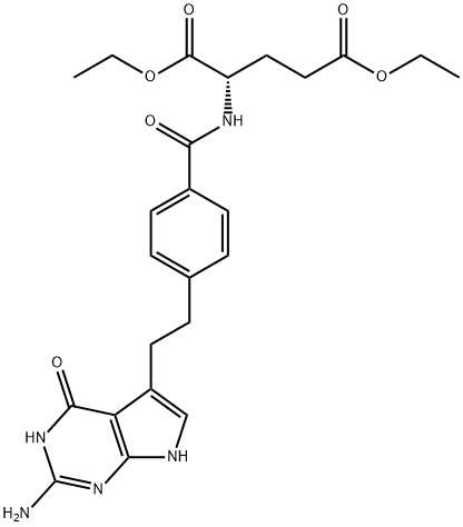 N-(4-(2-(2-氨基-4-氧代-4,7-二氫-3H-吡咯并[2,3-D]嘧啶-5-基)乙基)苯甲酰基)-L-谷氨酸二乙酯, 146943-43-3, 結(jié)構(gòu)式
