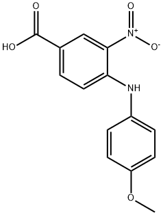 4-[(4-methoxyphenyl)amino]-3-nitrobenzoic acid Struktur