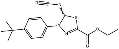 ETHYL 4-(4-TERT-BUTYLPHENYL)-5-CYANAMIDE-4,5-DIHYDRO-1,3,4-THIADIAZOLE-2-CARBOXYLATE Struktur