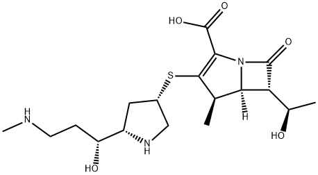 (4R,5R,6S)-6-(1-hydroxyethyl)-3-[(3S,5S)-5-[(1R)-1-hydroxy-3-methylamino-propyl]pyrrolidin-3-yl]sulfanyl-4-methyl-7-oxo-1-azabicyclo[3.2.0]hept-2-ene-2-carboxylic acid, 149951-16-6, 結(jié)構(gòu)式