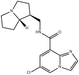 6-Chloro-N-((hexahydro-1H-pyrrolizin-1-yl)methyl)imidazo(1,2-a)pyridin e-8-carboxamide (1S-cis)- Structure