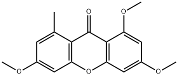 1,3,6-Trimethoxy-8-methyl-9H-xanthen-9-one Struktur