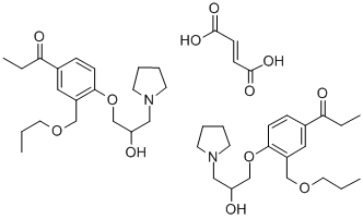 1-Propanone, 1-(4-(2-hydroxy-3-(1-pyrrolidinyl)propoxy)-3-(propoxymeth yl)phenyl)-, (E)-2-butenedioate (2:1) (salt) Structure