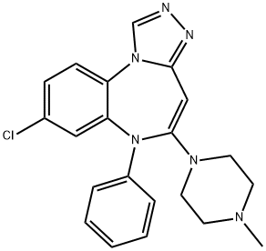 6H-(1,2,4)Triazolo(4,3-a)(1,5)benzodiazepine, 8-chloro-5-(4-methyl-1-p iperazinyl)-6-phenyl- Structure