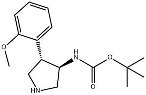 TERT-BUTYL (3S,4R)-4-(2-METHOXYPHENYL)PYRROLIDIN-3-YLCARBAMATE Struktur