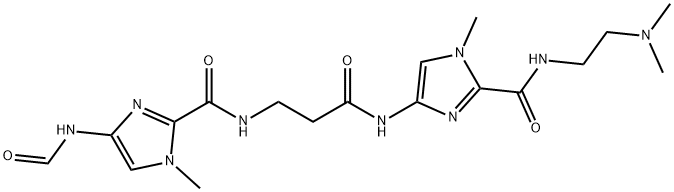 N-(2-dimethylaminoethyl)-4-[3-[(4-formamido-1-methyl-imidazole-2-carbo nyl)amino]propanoylamino]-1-methyl-imidazole-2-carboxamide Struktur