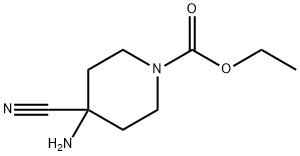 1-Piperidinecarboxylicacid,4-amino-4-cyano-,ethylester(9CI) Structure