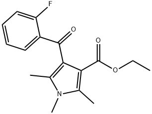 ethyl 4-(2-fluorobenzoyl)-1,2,5-trimethyl-pyrrole-3-carboxylate Struktur