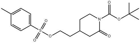 tert-Butyl 2-oxo-4-(2-(tosyloxy)-ethyl)piperidine-1-carboxylate Struktur