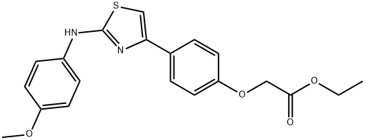 ethyl 2-[4-[2-[(4-methoxyphenyl)amino]-1,3-thiazol-4-yl]phenoxy]acetat e Struktur