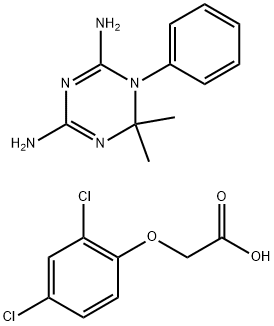 2,4-Dichlorfenoxyoctan 1-fenyl-2,2-dimethyl-4,6-diamino-1,2-dihydro-1, 3,5-triazinu [Czech] Struktur
