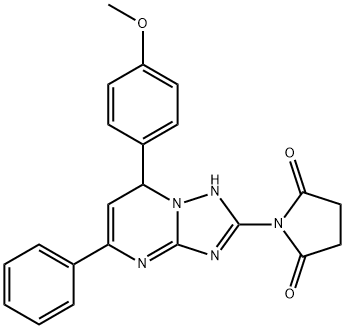 1-[2-(4-methoxyphenyl)-4-phenyl-1,5,7,9-tetrazabicyclo[4.3.0]nona-3,5, 7-trien-8-yl]pyrrolidine-2,5-dione Structure