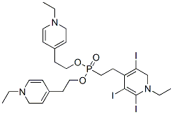 4-[2-[bis[2-(1-ethylpyridin-4-yl)ethyl]phosphoryl]ethyl]-1-ethyl-pyrid ine triiodide Struktur