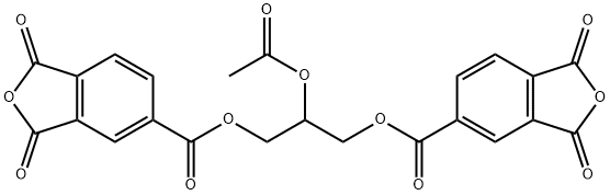 2-acetoxypropane-1,3-diyl bis(1,3-dihydro-1,3-dioxoisobenzofuran-5-carboxylate) Struktur