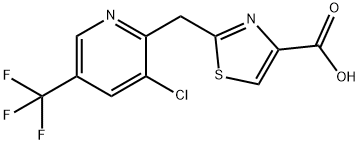 2-((3-Chloro-5-(trifluoromethyl)pyridin-2-yl)methyl)thiazole-4-carboxylic acid Struktur