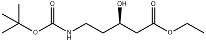 (R)-N-BOC-5-AMINO-3-HYDROXY-PENTANOIC ACID ETHYL ESTER
 Struktur
