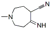 1H-Azepine-4-carbonitrile,  hexahydro-5-imino-1-methyl- Struktur