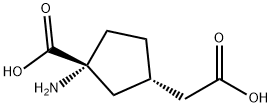 Cyclopentaneacetic acid, 3-amino-3-carboxy-, (1S-cis)- (9CI) Struktur