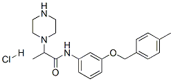 N-[3-[(4-methylphenyl)methoxy]phenyl]-2-piperazin-1-yl-propanamide hyd rochloride Structure