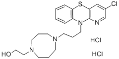 1H-1,4-Diazepine-1-ethanol, hexahydro-4-(3-(3-chloro-10H-pyrido(3,2-b) (1,4)benzothiazin-10-yl)propyl)-, dihydrochloride Struktur