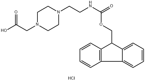 4-[2-(FMOC-AMINO)ETHYL]-1-PIPERAZINEACETIC ACID DIHYDROCHLORIDE Struktur
