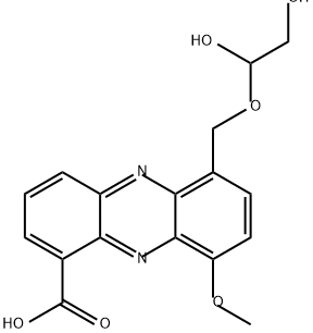 6-[(1,2-Dihydroxyethoxy)methyl]-9-methoxyphenazine-1-carboxylic acid Struktur