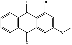 1-Hydroxy-3-methoxy-9,10-anthraquinone Struktur