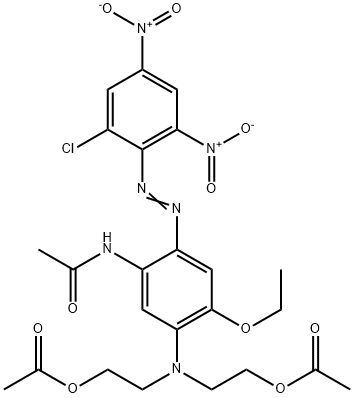 2,2'-[[5-acetamido-4-[(2-chloro-4,6-dinitrophenyl)azo]-4-ethoxyphenyl]imino]diethyl diacetate Structure