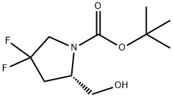 (2S)-4,4-二氟-2-(羥甲基)吡咯烷-1-羧酸叔丁酯 結(jié)構(gòu)式