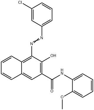 4-[(3-CHLOROPHENYL)AZO]-3-HYDROXY-N-(2-METHOXYPHENYL)NAPHTHALENE-2-CARBOXAMIDE, 21889-27-0, 結(jié)構(gòu)式