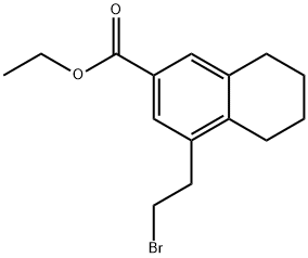 ethyl 4-(2-bromoethyl)-5,6,7,8-tetrahydronaphthalene-2-carboxylate Struktur
