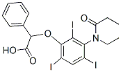 2-[3-(N-Ethylpropionylamino)-2,4,6-triiodophenoxy]-2-phenylacetic acid Struktur