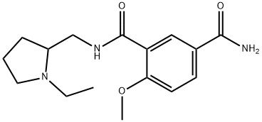 3-[(1-Ethyl-2-pyrrolidinyl)methylcarbamoyl]-4-methoxybenzamide Struktur