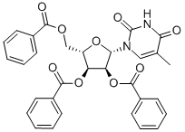 5-METHYL-1-(2'', 3'', 5''-TRI-O-BENZOYL-β-L-RIBOFURANOSYL)URACIL Structure