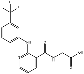 N-[[2-[[3-(trifluoromethyl)phenyl]amino]pyridin-3-yl]carbonyl]glycine Struktur