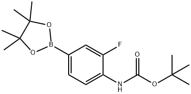 4-(Boc-氨基)-3-氟苯硼酸頻哪醇酯 結構式