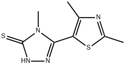 5-(2,4-DIMETHYLTHIAZOL-5-YL)-4-METHYL-4H-1,2,4-TRIAZOLE-3-THIOL, 263157-05-7, 結(jié)構(gòu)式