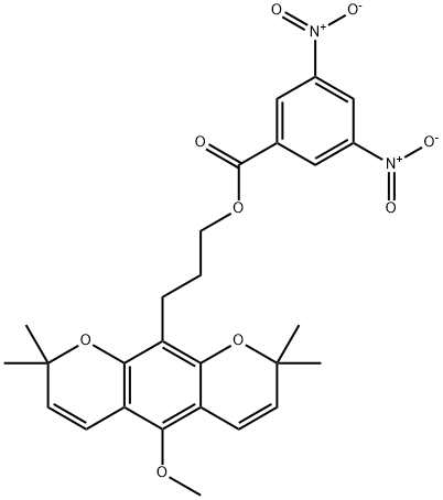 5-Methoxy-2,2,8,8-tetramethyl-2H,8H-benzo[1,2-b:5,4-b']dipyran-10-(1-propanol)3,5-dinitrobenzoate Struktur