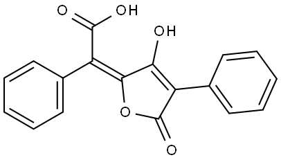 (αE)-α-[3-Hydroxy-4-phenyl-5-oxofuran-2(5H)-ylidene]benzeneacetic acid Struktur