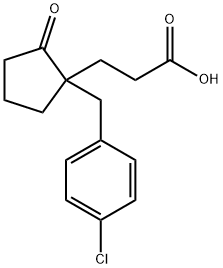 3-[1-[(4-chlorophenyl)methyl]-2-oxo-cyclopentyl]propanoic acid Struktur
