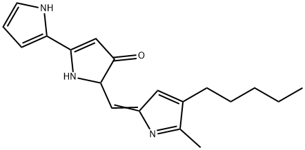 1,2-Dihydro-2-[(5-methyl-4-pentyl-2H-pyrrol-2-ylidene)methyl]-5-(1H-pyrrol-2-yl)-3H-pyrrol-3-one Struktur