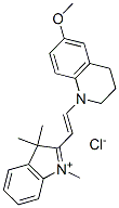 2-[2-(3,4-dihydro-6-methoxy-1(2H)-quinolyl)vinyl]-1,3,3-trimethyl-3H-indolium chloride Struktur
