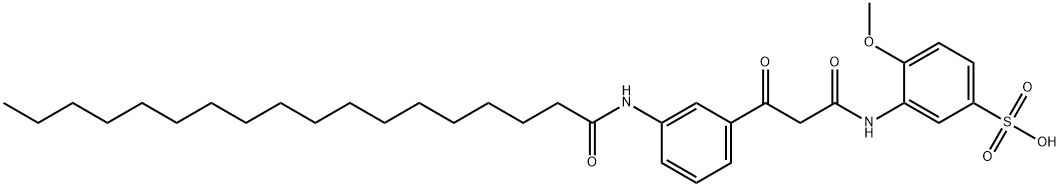 3-[[1,3-dioxo-3-[3-[(1-oxooctadecyl)amino]phenyl]propyl]amino]-4-methoxybenzenesulphonic acid Structure