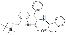 Benzeneacetic acid, alpha-[[2-[[2-[[[(1,1-dimethylethyl)dimethylsilyl]oxy]methyl]phenyl]amino]-2-oxo-1-(phenylmethyl)ethyl]amino]-, methyl ester, (alphaS)- (9CI) Struktur