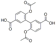 6,6'-Diacetoxy-3,3'-biphenyldicarboxylic acid Struktur